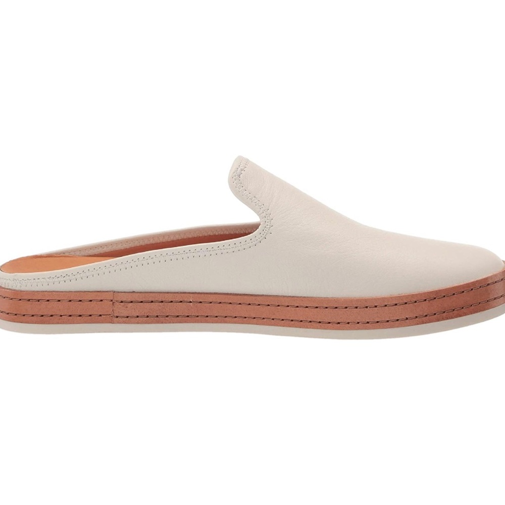 NWOB Vince Canella Slide Open Back Shoes in White/Cream Leather
